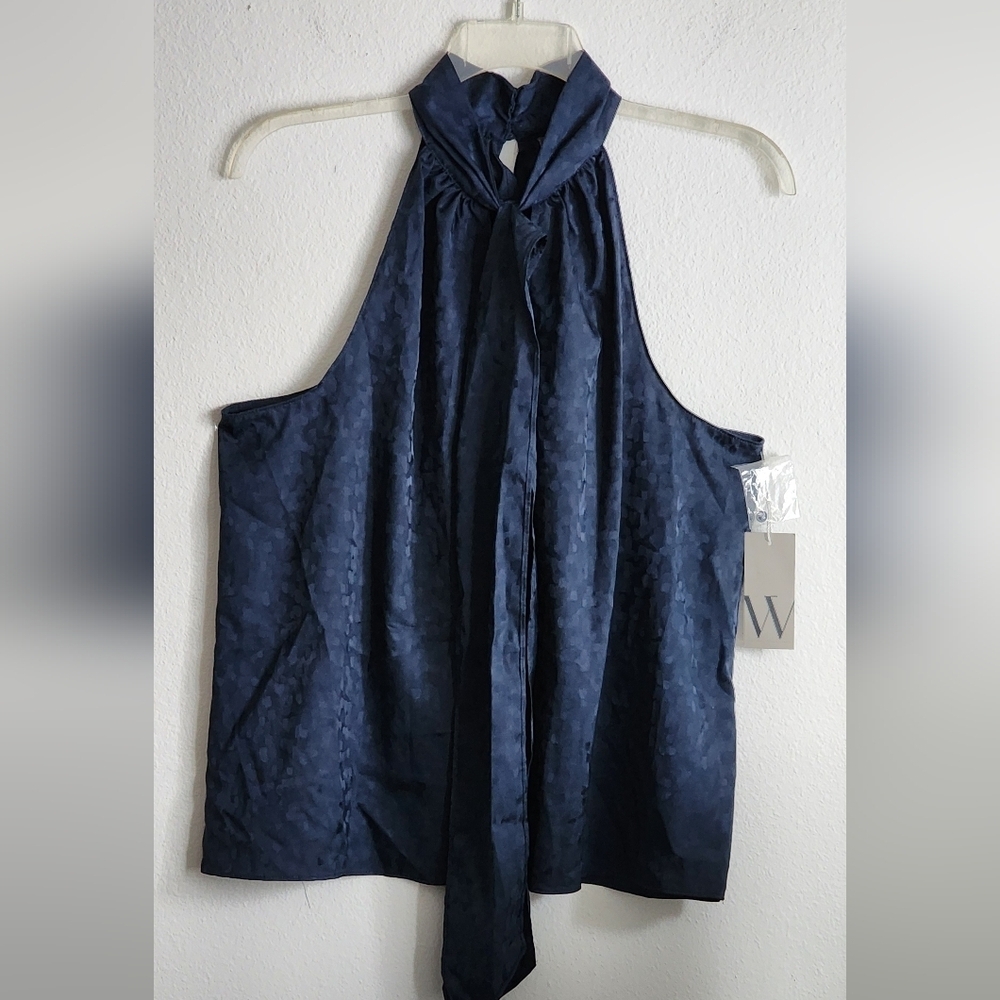Worthington Women's Sleeveless Blouse Tie Front Button Closure Sz XXL (NWT)